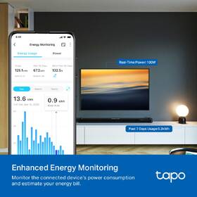 Chytrá zásuvka TP-Link Tapo P110M, s měřením spotřeby a Matter bílá barva
