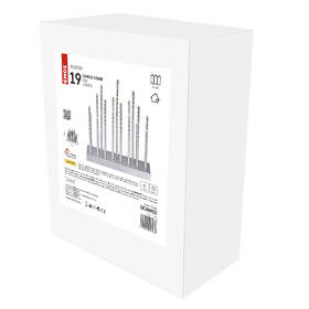 LED dekorace EMOS 19 LED svícen stříbrný, 28,5 cm, 3x AA, vnitřní, teplá bílá, časovač 

 obrázek produktu 3 z 4