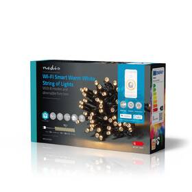 Vánoční osvětlení Nedis SmartLife LED, Wi-Fi, Teplá bílá, 50 LED, 5 m, Android / IOS 

 obrázek produktu 7 z 7