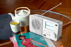 Radiopřijímač s DAB+ JVC RA-E611W-DAB bílá barva
