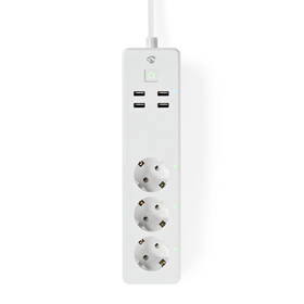 Kabel prodlužovací Nedis SmartLife 3x zásuvka, 4x USB, Wi-Fi bílý

 obrázek produktu 1 z 7