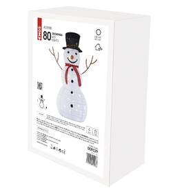 LED dekorace EMOS 80 LED sněhulák skládací, 90 cm, venkovní i vnitřní, studená bílá 

 obrázek produktu 4 z 4