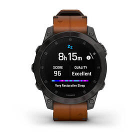 Chytré hodinky Garmin epix Sapphire Style - Titan Black/Brown Leather Band 

 obrázek produktu 4 z 12