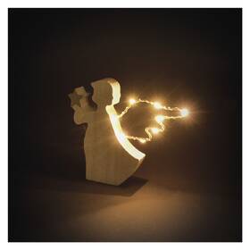 LED dekorace EMOS dřevěný anděl, 13 cm, 8LED, vnitřní, teplá bílá, časovač 

 obrázek produktu 6 z 6
