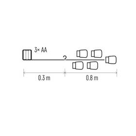LED dekorace EMOS girlanda – 5x skleničky, 3x AA, teplá bílá, časovač 

 obrázek produktu 3 z 4