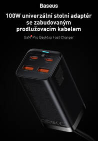 Nabíječka do sítě Baseus GaN3, 2x USB-A, 2x USB-C 100W černá

 obrázek produktu 8 z 15
