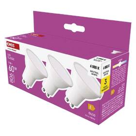 Žárovka LED EMOS Classic MR16, GU10, 7W, neutrální bílá (3 ks) 

 obrázek produktu 3 z 3