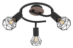 Bodové svítidlo GLOBO Xara I, 3xE14, 40W, spirála černé/dřevo

 obrázek produktu 1 z 2