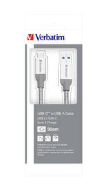 Kabel Verbatim Sync & Charge USB/USB-C, 30cm, nerezová ocel stříbrný

 obrázek produktu 3 z 3