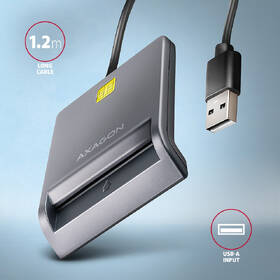 Čtečka eObčanek Axagon Smart card FlatReader / USB 2.0 / 1,2m šedá

 obrázek produktu 4 z 5