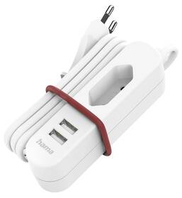Kabel prodlužovací Hama 2x USB-A, 1x el. zásuvka Euro, 1,9 m bílý

 obrázek produktu 1 z 4