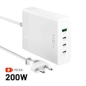 Nabíječka do sítě FIXED Charging Station 3xUSB-C/ 1xUSB-A, GaN, PD 3.0, 200 W bílá

 obrázek produktu 1 z 12