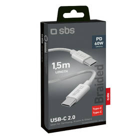 Kabel SBS USB-C/USB-C, PD, 60 W, 1,5 m šedý

 obrázek produktu 4 z 4