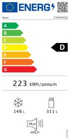 Chladnička s mrazničkou Haier C3FE844CGJ titanium
