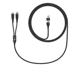 Kabel Connect IT Wirez 4in1 1x USB-C, 1x Lightning, 1,25 m černý

 obrázek produktu 1 z 4