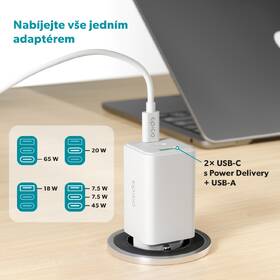 Nabíječka do sítě Epico UltraBoost GaN 65W 1x USB-A/2x USB-C bílá

 obrázek produktu 5 z 6