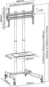 Stojan pro TV AQ pro úhlopříčku 37"-70", nosnost 40kg černý

 obrázek produktu 1 z 1
