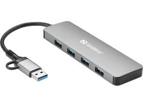 USB Hub Sandberg USB-C/A, 4× USB 3.0 stříbrný

 obrázek produktu 1 z 3