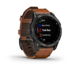 Chytré hodinky Garmin epix Sapphire Style - Titan Black/Brown Leather Band 

 obrázek produktu 9 z 12