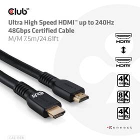 Kabel Club3D Ultra High Speed HDMI 4K120Hz 8K60Hz, 7,5 m černý

 obrázek produktu 3 z 6