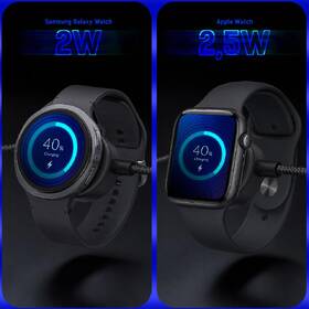 Nabíjecí kabel 3mk OmniLink USB-C s nabíjením Apple Watch a Samsung Galaxy Watch, 100 W PD, 1,5 m černé

 obrázek produktu 2 z 5