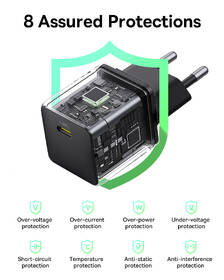 Nabíječka do sítě Baseus Palm 30W USB-C PD QC 3.0 černá barva
