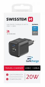 Nabíječka do sítě Swissten GAN 1x USB-C 20W PD + 1x USB-A 18W QC černá

 obrázek produktu 1 z 1
