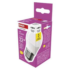 Žárovka LED EMOS Classic mini globe, E27, 2,5W, neutrální bílá 

 obrázek produktu 3 z 3