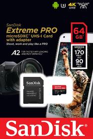 Paměťová karta SANDISK 64GB A2 C10 V30 UHS-I (170R/90W) + adapter 

 obrázek produktu 3 z 3