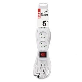 Kabel prodlužovací EMOS 4x zásuvka, vypínač, 5m bílý

 obrázek produktu 2 z 4