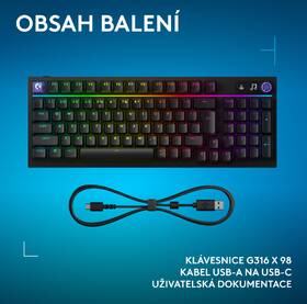 Klávesnice Logitech G316 X 98, US INT'L layout černá

 obrázek produktu 17 z 18