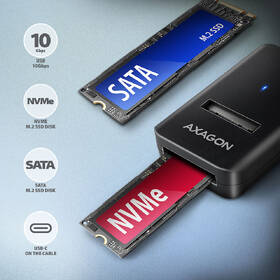 Adaptér Axagon USB-C 3.2 Gen 2 - M.2 NVMe & SATA SSD, kabel 10cm černý

 obrázek produktu 1 z 4
