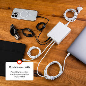 Nabíječka do sítě FIXED Charging Station 3xUSB-C/ 1xUSB-A, GaN, PD 3.0, 200 W bílá

 obrázek produktu 6 z 12
