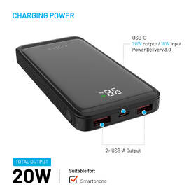 Powerbanka FIXED Zen2 10 s LCD displejem, PD 20W, 10000 mAh černá

 obrázek produktu 2 z 9