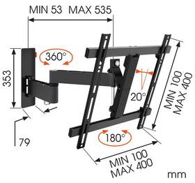 Držák TV Vogel’s W53070 polohovatelný, pro úhlopříčky 32" až 55", nosnost 20 kg černý

 obrázek produktu 6 z 7