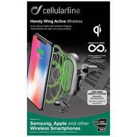 Držák na mobil CellularLine Handy Wing s bezdrátovou nabíječkou, do ventilace černý

 obrázek produktu 4 z 4