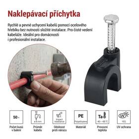 Kabelový klip EMOS 8MM, 50KS černý

 obrázek produktu 1 z 8