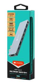 USB Hub Canyon 2x USB-C/2x USB, 2x HDMI 4K, USB-C PD 87W, 2x USB-C, 3,5mm 

 obrázek produktu 6 z 6