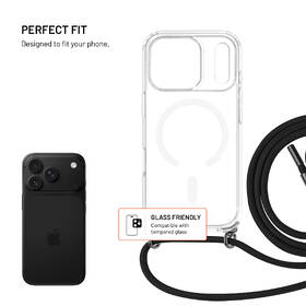 Kryt na mobil FIXED MagPure Neck s černou šňůrkou na krk na Apple iPhone 17 Pro/18 Pro černý

 obrázek produktu 1 z 8