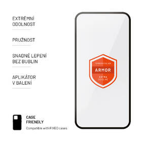 Tvrzené sklo FIXED Armor s aplikátorem na Apple iPhone 15 Pro Max černá barva
