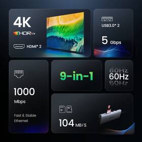 USB Hub UGREEN 10-in-1, 4K HDMI 

 obrázek produktu 7 z 7