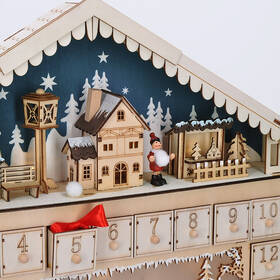 LED dekorace Solight adventní kalnedář - horská chata, 10x LED, 50x40cm, 2x AA 

 obrázek produktu 4 z 6