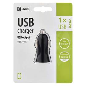 Adaptér do auta EMOS 1x USB, 1A (5W) max. černý

 obrázek produktu 3 z 3