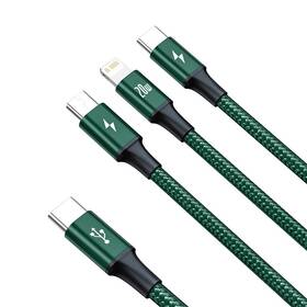 Kabel Baseus Rapid Series 3v1 USB-C (Micro USB/Lightning/USB-C) PD 20W 1,5m zelený

 obrázek produktu 1 z 10