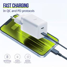 Nabíječka do sítě Allity GaN PD, 2x USB-C 45W bílá

 obrázek produktu 3 z 5