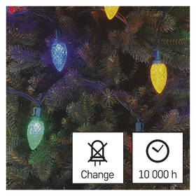 Vánoční osvětlení EMOS 50 LED řetěz, barevné žárovky, 9,8 m, multicolor, multifunkce 

 obrázek produktu 2 z 10