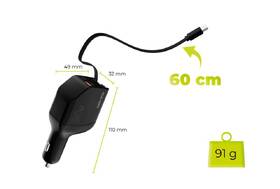 Adaptér do auta Mobile Origin CA22 90W, USB-C + USB-A, 2x USB-C kabel černý

 obrázek produktu 11 z 13