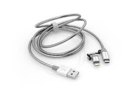 Kabel Verbatim USB/micro USB + lightning, 1m stříbrný

 obrázek produktu 3 z 5