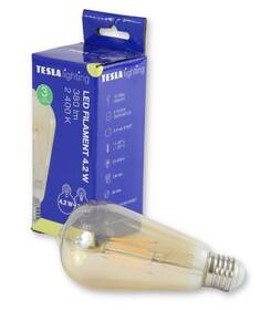 Žárovka LED Tesla Lightning ST64 vintage, E27, 4,2W, teplá bílá 

 obrázek produktu 2 z 2