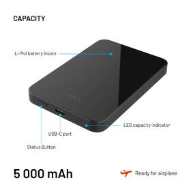 Powerbanka FIXED MagZen 5 Crystal s Qi2 a MagSafe, 5000 mAh černá

 obrázek produktu 6 z 11
